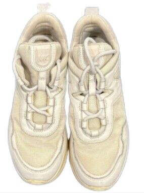 > Michael Kors Cream Sneakers with Logo Detail Women's Size 8